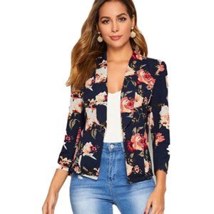 Blue Floral Print Blazer size small